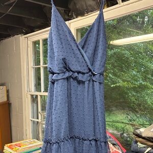 Altar'd State Blue Textured Midi Dress